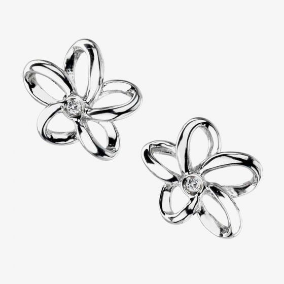 Hot Diamonds Flower Silver Earrings DE248