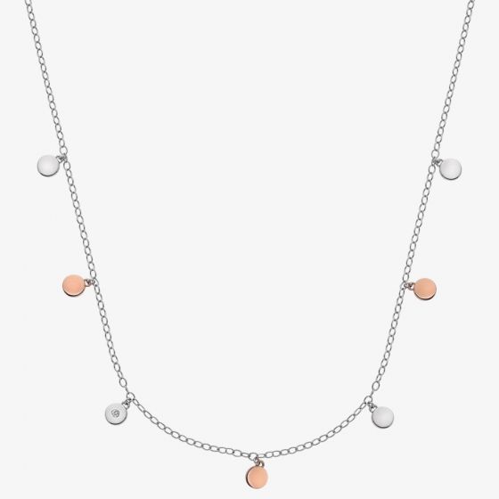 Hot Diamonds Silver & Rose Gold Plated Monsoon Necklace DN137