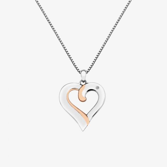 Hot Diamonds Silver & Rose Gold Plated Elegant Pendant DP687