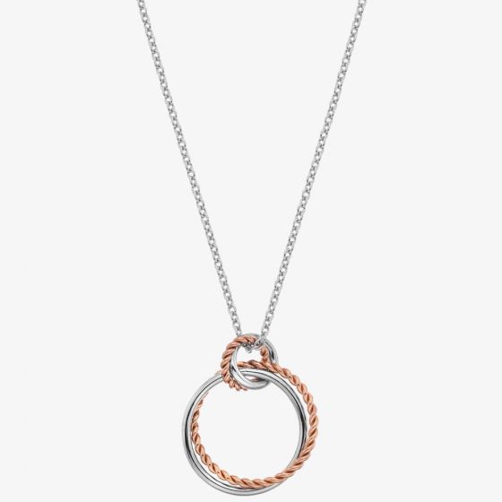 Hot Diamonds Silver & Rose Gold Plated Unity Circle Pendant  DP736