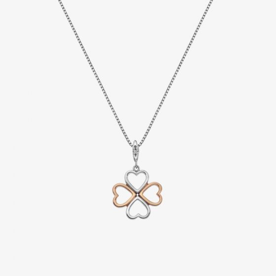 Hot Diamonds Silver & Rose Gold Plated Lucky in Love Pendant  DP769
