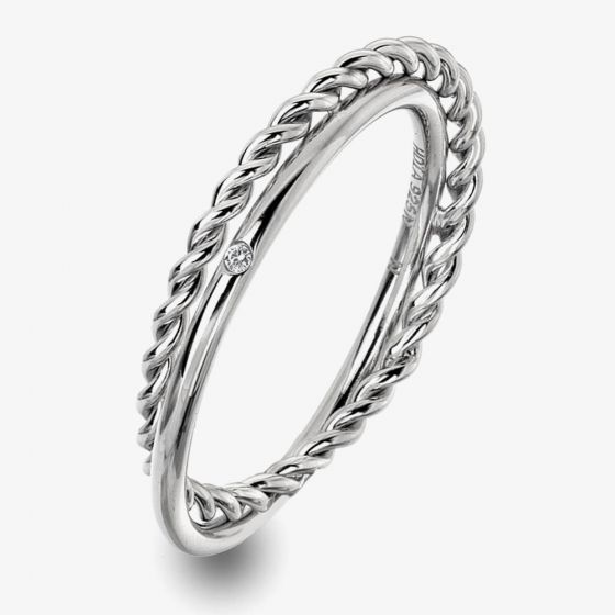 Hot Diamonds Unity Silver Diamond Rope Ring DR210