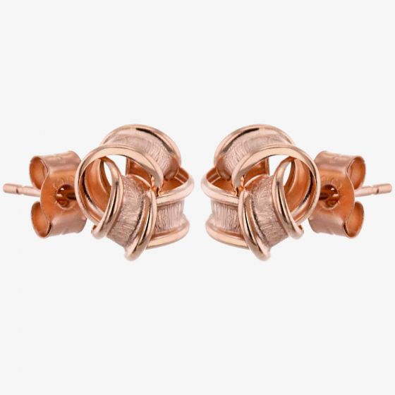 9ct Rose Gold Knot Stud Earrings E39-5009-R
