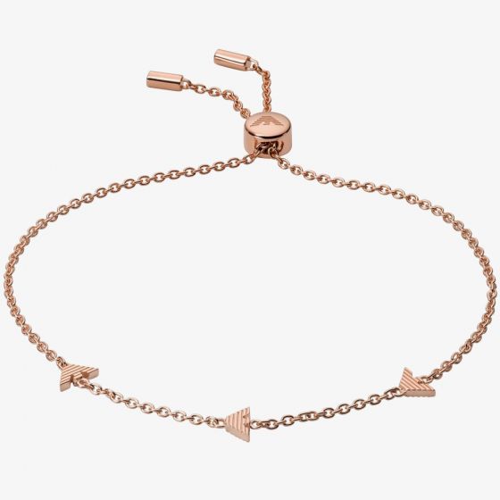 Emporio Armani Ladies Tiny Shiny Logo Rose Gold Tone Bracelet EG3504221