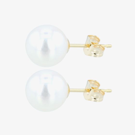 9ct 7.5 x 8mm Akoya Pearl Stud Earrings EOZ108PL