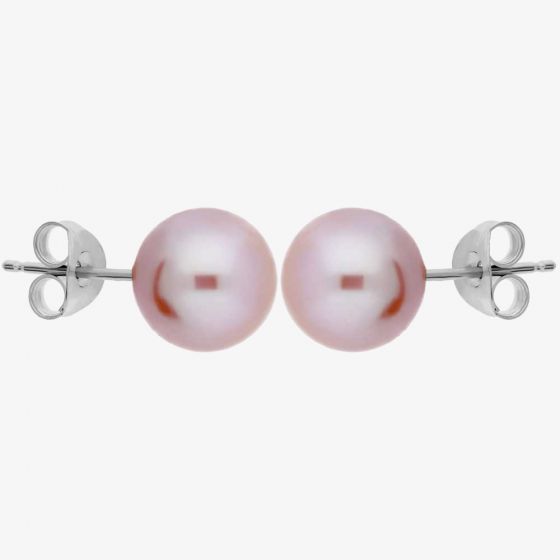 9ct White Gold Pink Freshwater Pearl Stud Earrings EOZ110RF-P
