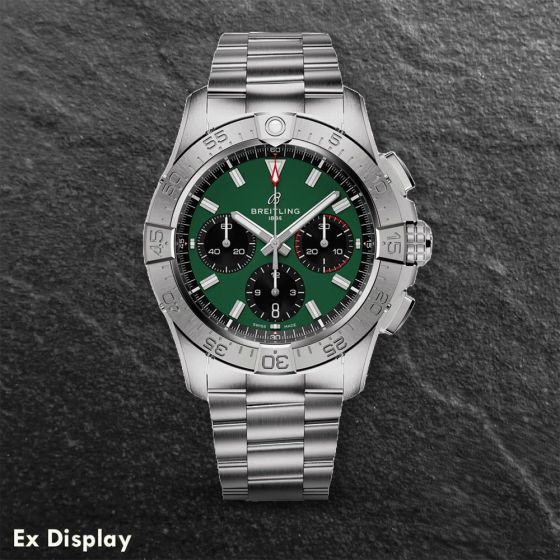 Ex-Display Breitling Avenger B01 Chronograph 42 Green Dial Watch AB0146101L1A1