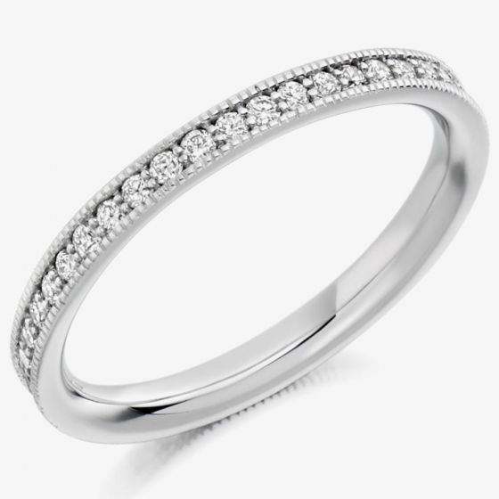 Platinum Milgrain-Edge Diamond Eternity Ring FET1764