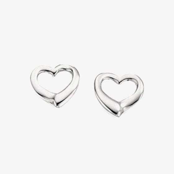 Silver Open Heart Studs GK-E2102