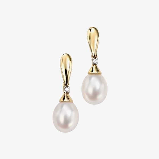 9ct Gold Diamond Freshwater Droppers GK-GE780W