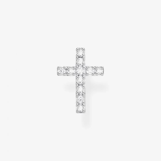 THOMAS SABO Silver Cubic Zirconia Cross Single Stud Earring H2131-051-14