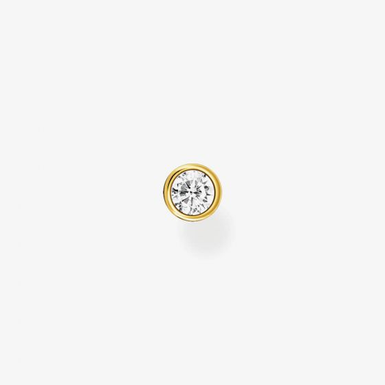 THOMAS SABO Gold Plated White Stone Single Stud Earring  H2136-414-14