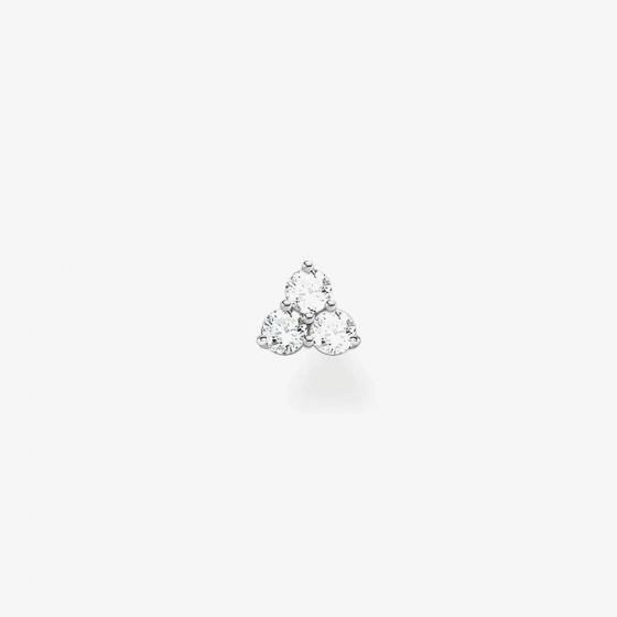 THOMAS SABO Silver Three Stone Cubic Zirconia Single Stud Earring H2138-051-14