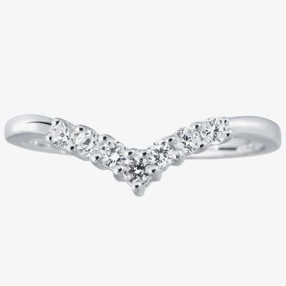 Platinum Diamond Half-Eternity Wishbone Ring HET125(2.5)