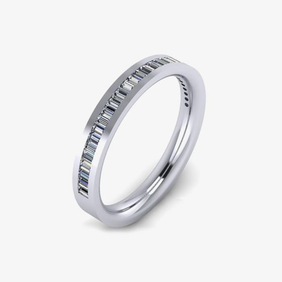 Platinum 0.40ct Baguette-Cut Diamond Eternity Ring (M) HET2204