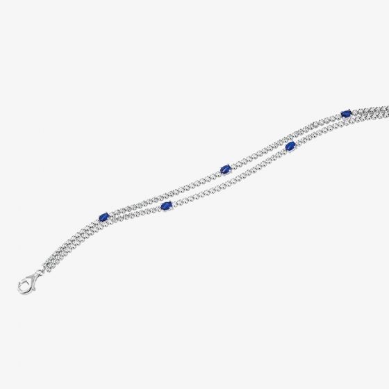 18ct White Gold Diamond and Sapphire 2.07ct Bracelet HSB2000S