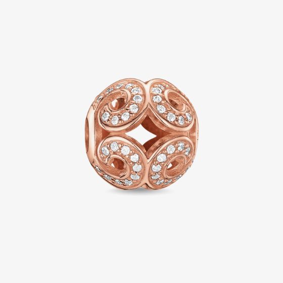 THOMAS SABO Rose Gold Plated Cubic Zirconia Glittering Wave K0027-416-14