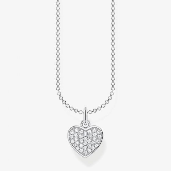 THOMAS SABO Silver Pave Heart Necklace KE2046-051-14-L45V
