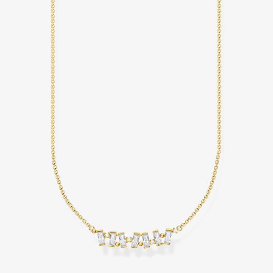 THOMAS SABO 18ct Yellow Gold Plated White Cubic Zirconia Necklace KE2095-414-14