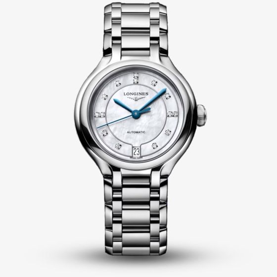 Longines Ladies PrimaLuna White Mother Of Pearl Dial Watch L8.124.4.87.6