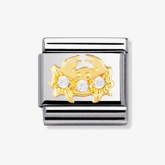 Nomination CLASSIC Gold Zodiac Cubic Zirconia Cancer Charm 030302/04