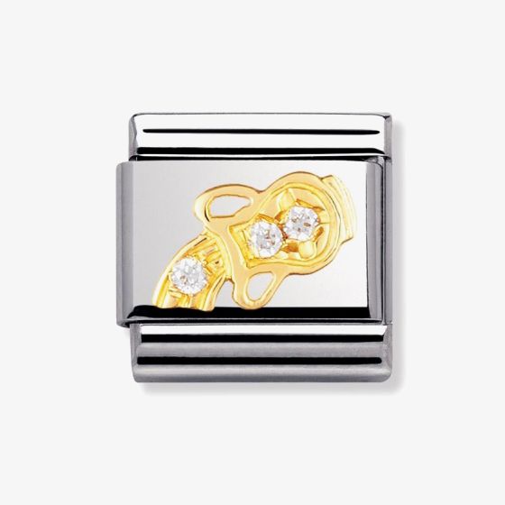 Nomination CLASSIC Gold Zodiac Cubic Zirconia Aquarius Charm 030302/11