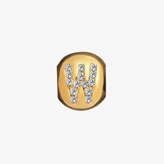 Lovelinks Gold Plated Silver Clear Cubic Zirconia W Bead