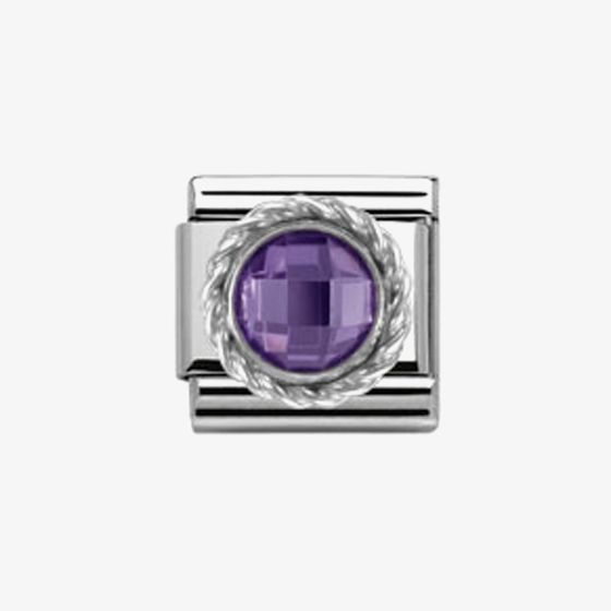 Nomination CLASSIC Silvershine Round Purple Cubic Zirconia Charm 330601/001
