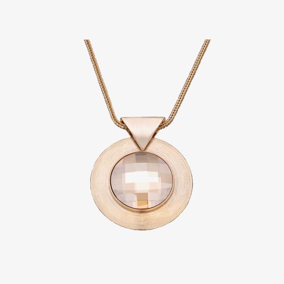 Sparkle Gold Plated Round Clear Crystal Disc Pendant N252 1962