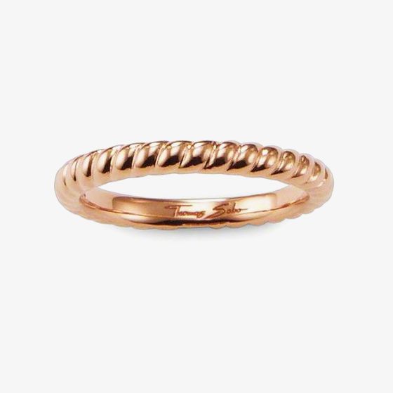 THOMAS SABO Rose Gold Plated Narrow Ridged Band TR1978-415-12