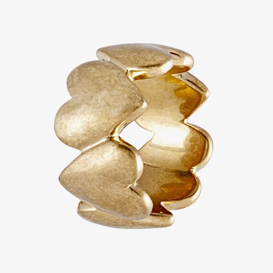 SENCE Twilight Gold Plated Matte Heart Band Ring V008