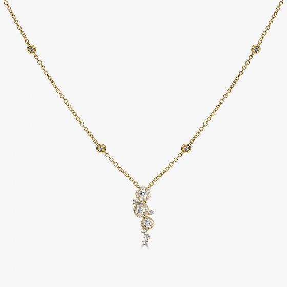 18ct Yellow Gold 0.58ct Diamond Pendant Necklet LG195/PA