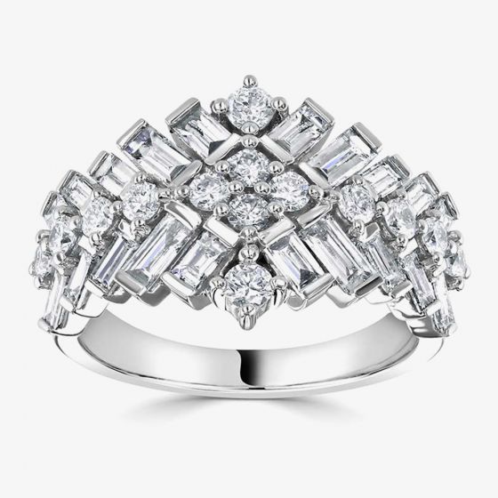18ct White Gold 1.83ct Diamond Cluster Ring LG201/RA