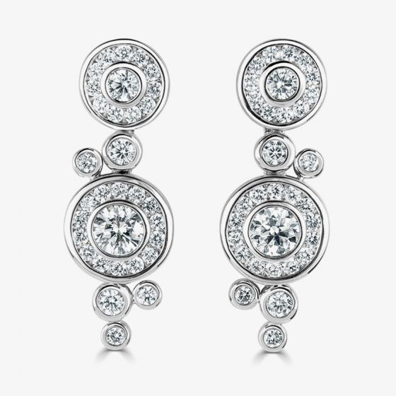 18ct White Gold Dew Drop 1.41ct Diamond Dropper Earrings LG204/EB-PR