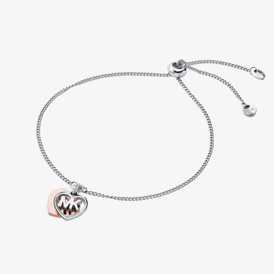 Michael Kors Stainless Steel Two Colour Double Heart Adjustable Bracelet MKC1294AN931