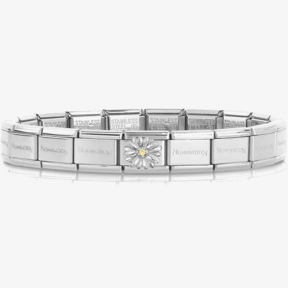 Nomination CLASSIC Composable Silver Cubic Zirconia Daisy Bracelet 030000 + 330311/13