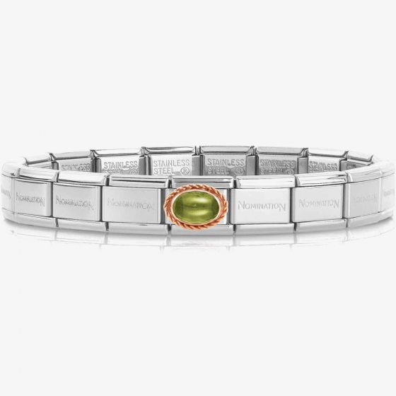 Nomination CLASSIC Composable Rose Gold Peridot Bracelet 030000 + 430507/36