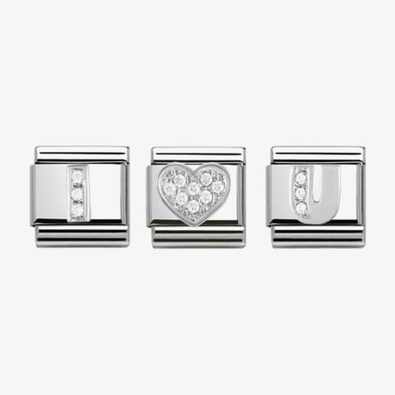 Nomination CLASSIC Silvershine I Love You Charm Set 