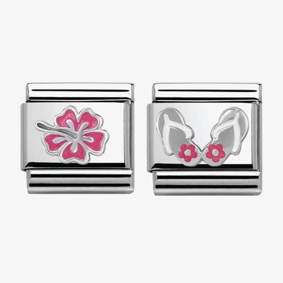 Nomination CLASSIC Silvershine Honolulu Flip Flop Charm Set