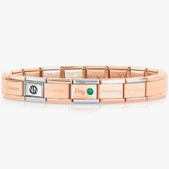 Nomination CLASSIC Rose Gold May Emerald Bracelet 430508/05