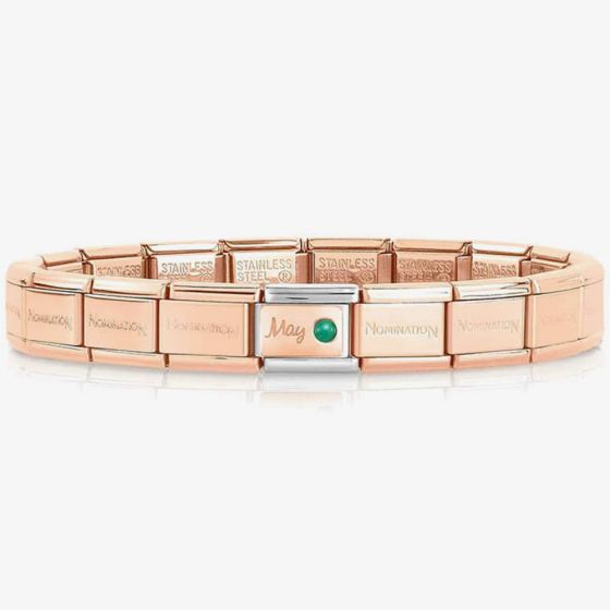 Nomination CLASSIC Rose Gold May Emerald Bracelet 430508/05
