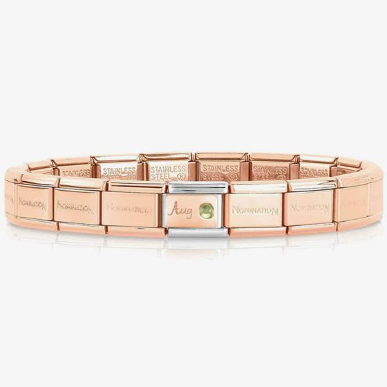 Nomination CLASSIC Rose Gold August Peridot Bracelet 430508/08