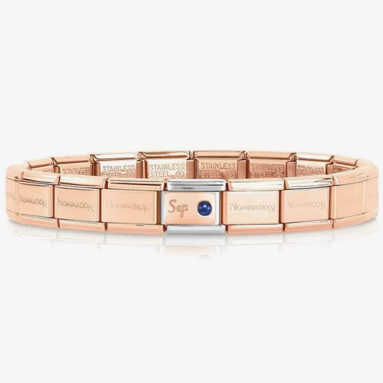 Nomination CLASSIC Rose Gold September Sapphire Bracelet 430508/09