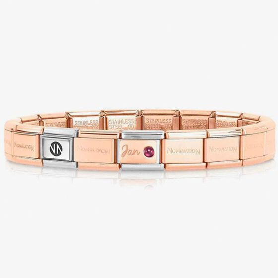 Nomination CLASSIC Rose Gold January Garnet Bracelet 430508/01