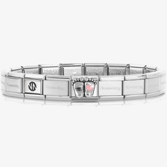 Nomination CLASSIC Pink Heart Baby Feet Bracelet 330204/31 & 530300 SI