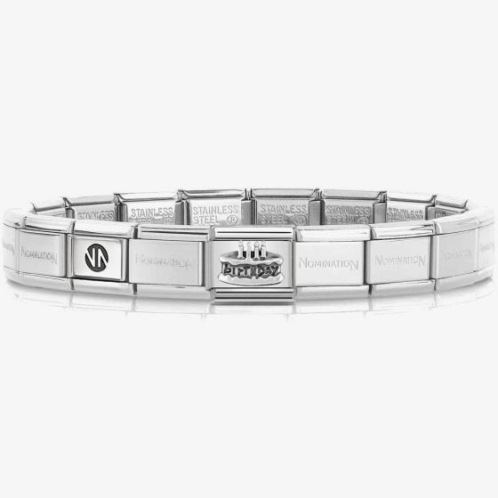 Nomination CLASSIC Silver Birthday Cake Charm Bracelet 330101/20 & 530300 SI