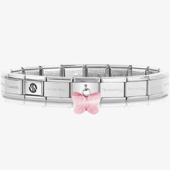 Nomination CLASSIC Pink Butterfly Charm Bracelet 030604/11 & 530300 SI