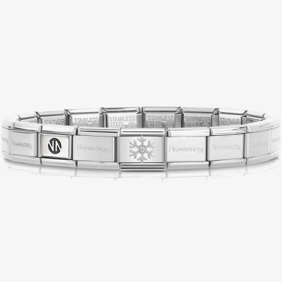Nomination CLASSIC Silver Christmas Snowflake Charm Bracelet 330313/02 & 530300 SI