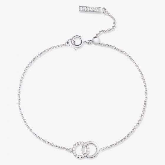 Olivia Burton Bejewelled Interlink Chain Silver Tone Bracelet OBJCOB09