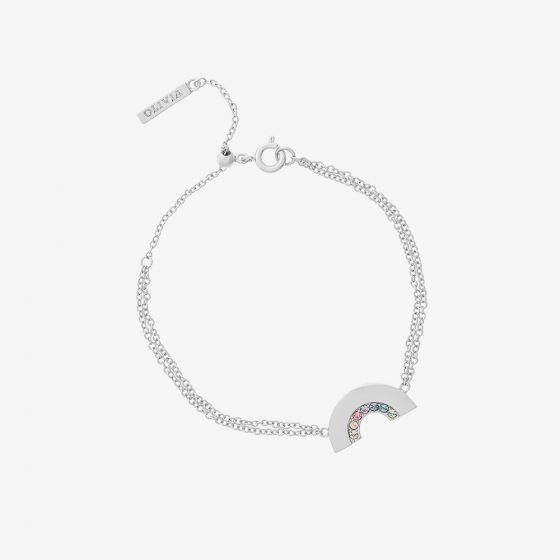 Olivia Burton Rainbow Silver Tone Bracelet OBJRBB12